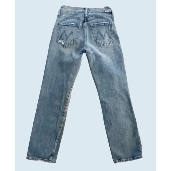 MOTHER The Pixie Tomcat Exposed Button Fly Distressed Crop Jeans Sz 25 - Picture 6 of 8